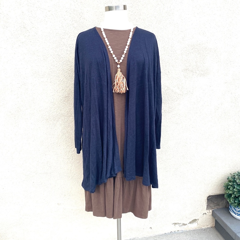 MICHAEL KORS open front cardigan top light sweater cover up plus size 2X blue